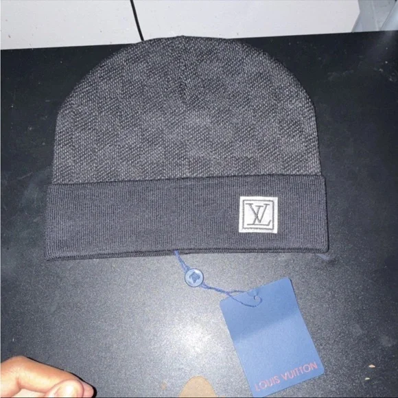 Louis Vuitton Dark Gray Knit Hat authentic